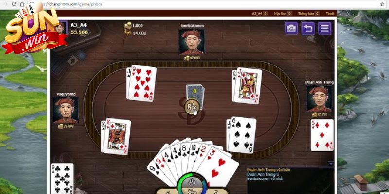 Phỏm Sunwin - Bí Kíp Chinh Phục Nhận Thưởng Cực Khủng 3 Luật đền bài cùng quy định tính tiền cược phỏm Sunwin